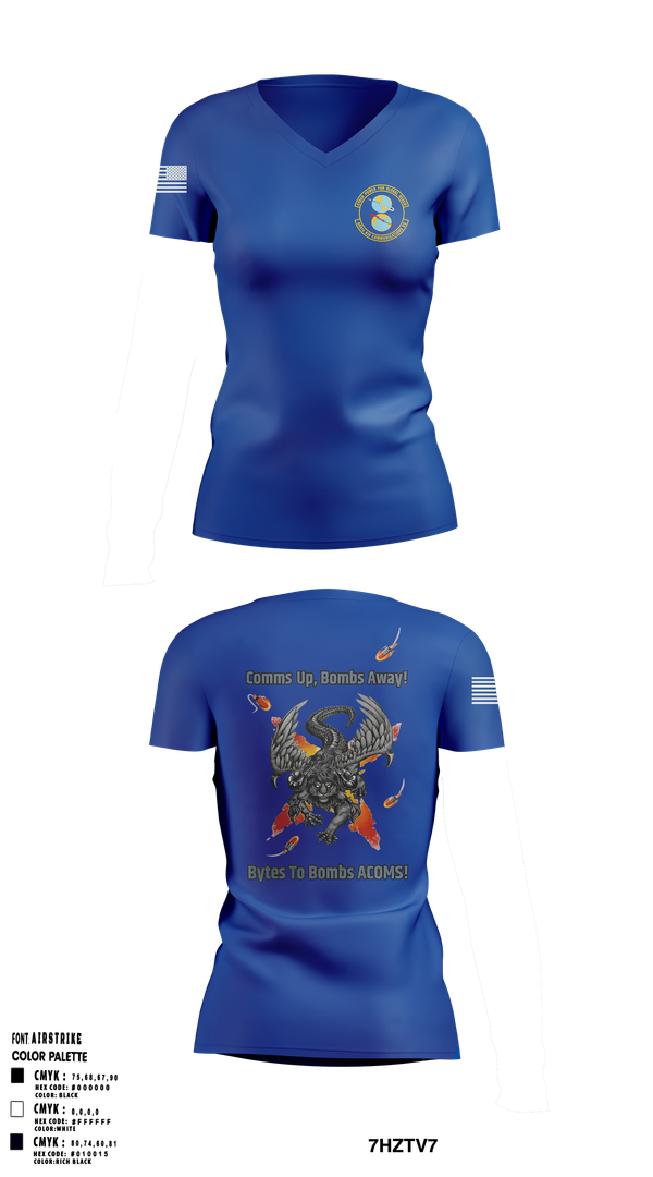 Womens Short Sleeve Vneck Shirt, 608 ACOMS, Air Force, Teamtime, Team time, sublimation, custom sports apparel, team uniforms, spirit wear, spiritwear, sports uniforms, custom shirts, team store, custom team store, fundraiser sports, apparel fundraiser