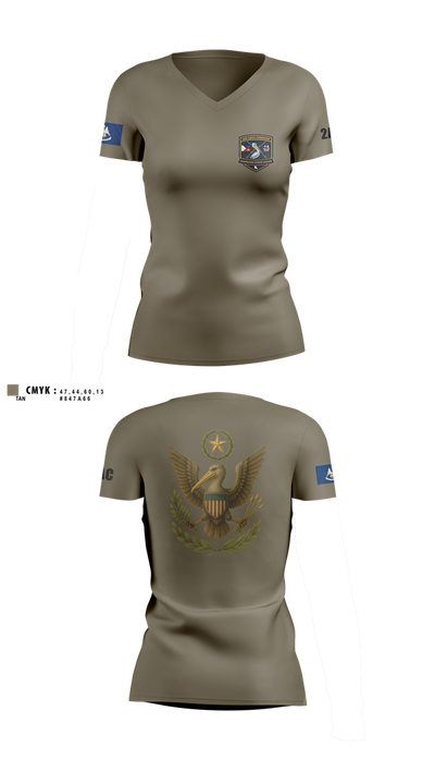 2nd Area Command (LASG) 22511039 Women's Short Sleeve V-neck Shirt - 2