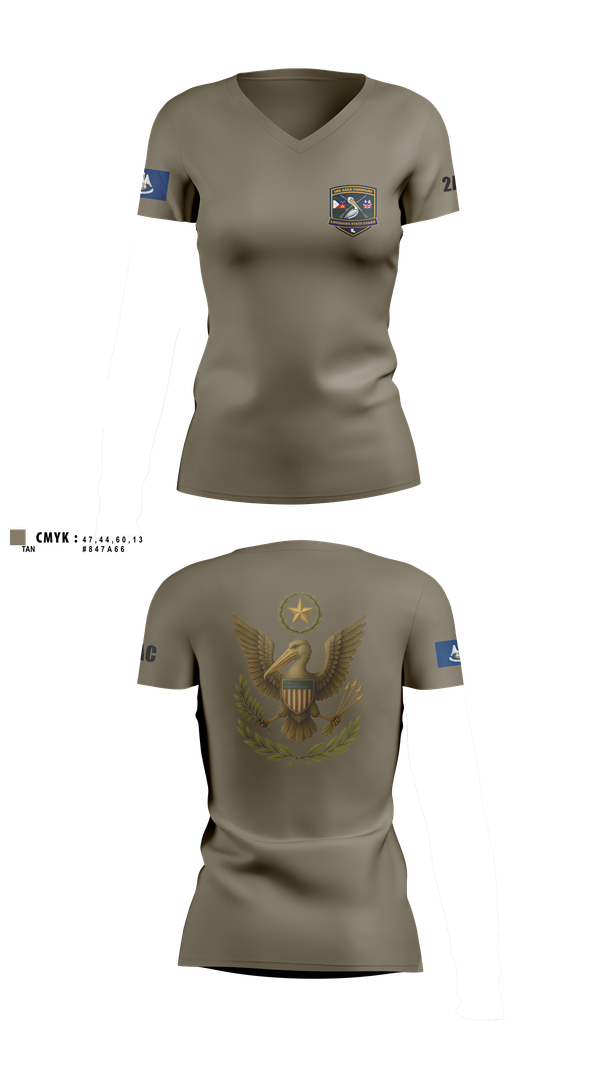 Womens Short Sleeve Vneck Shirt, 2nd Area Command (LASG), , Teamtime, Team time, sublimation, custom sports apparel, team uniforms, spirit wear, spiritwear, sports uniforms, custom shirts, team store, custom team store, fundraiser sports, apparel fundraiser