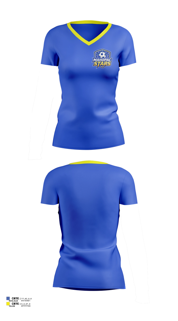 Womens Short Sleeve Vneck Shirt, Stars, Women's Soccer, Teamtime, Team time, sublimation, custom sports apparel, team uniforms, spirit wear, spiritwear, sports uniforms, custom shirts, team store, custom team store, fundraiser sports, apparel fundraiser