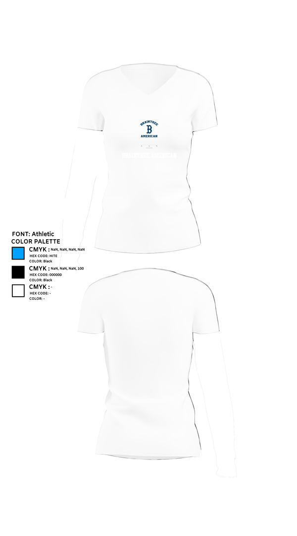 Womens Short Sleeve Vneck Shirt, Braintree American, Baseball, Teamtime, Team time, sublimation, custom sports apparel, team uniforms, spirit wear, spiritwear, sports uniforms, custom shirts, team store, custom team store, fundraiser sports, apparel fundraiser