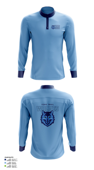 Quarter Zip Jacket, Echo Trail Wolfpack, Men's Basketball, Teamtime, Team time, sublimation, custom sports apparel, team uniforms, spirit wear, spiritwear, sports uniforms, custom shirts, team store, custom team store, fundraiser sports, apparel fundraiser