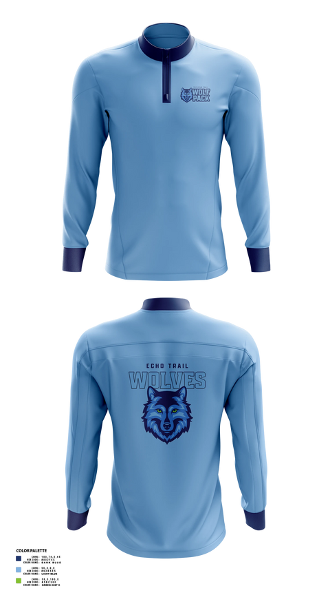 Quarter Zip Jacket, Echo Trail Wolfpack, Men's Basketball, Teamtime, Team time, sublimation, custom sports apparel, team uniforms, spirit wear, spiritwear, sports uniforms, custom shirts, team store, custom team store, fundraiser sports, apparel fundraiser