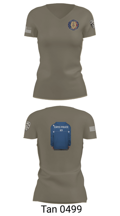 Cayce Police K9 35627395 Women's Short Sleeve V-neck Shirt - 65