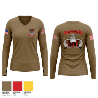 Womens Long Sleeve Vneck Shirt, 541st sapper company, Army, Teamtime, Team time, sublimation, custom sports apparel, team uniforms, spirit wear, spiritwear, sports uniforms, custom shirts, team store, custom team store, fundraiser sports, apparel fundraiser