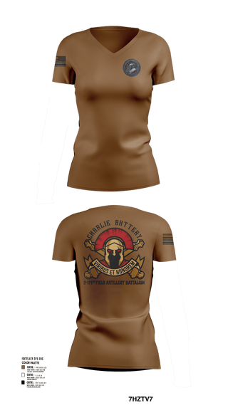 Womens Short Sleeve Vneck Shirt, Charlie Battery 2-114th FA, , Teamtime, Team time, sublimation, custom sports apparel, team uniforms, spirit wear, spiritwear, sports uniforms, custom shirts, team store, custom team store, fundraiser sports, apparel fundraiser