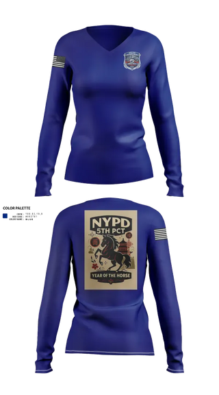 Womens Long Sleeve Vneck Shirt, 5th Precinct, Police, Teamtime, Team time, sublimation, custom sports apparel, team uniforms, spirit wear, spiritwear, sports uniforms, custom shirts, team store, custom team store, fundraiser sports, apparel fundraiser