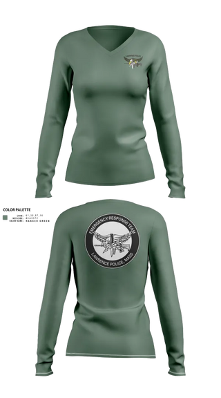 Womens Long Sleeve Vneck Shirt, Emergency Response Team (ERT), , Teamtime, Team time, sublimation, custom sports apparel, team uniforms, spirit wear, spiritwear, sports uniforms, custom shirts, team store, custom team store, fundraiser sports, apparel fundraiser
