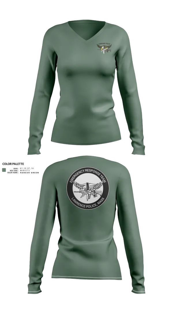 Womens Long Sleeve Vneck Shirt, Emergency Response Team (ERT), , Teamtime, Team time, sublimation, custom sports apparel, team uniforms, spirit wear, spiritwear, sports uniforms, custom shirts, team store, custom team store, fundraiser sports, apparel fundraiser