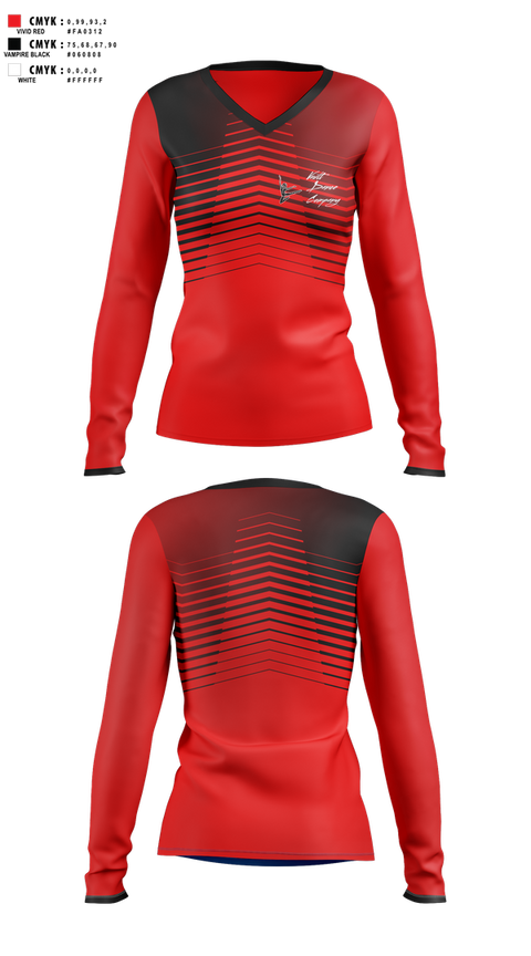 Womens Long Sleeve Vneck Shirt, Vault Dance Company, Cheer, Teamtime, Team time, sublimation, custom sports apparel, team uniforms, spirit wear, spiritwear, sports uniforms, custom shirts, team store, custom team store, fundraiser sports, apparel fundraiser