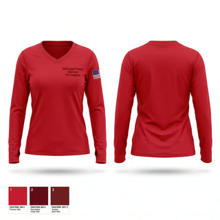 Womens Long Sleeve Vneck Shirt, Deal Island Chance Volunteer Fire Company, Fire Department, Teamtime, Team time, sublimation, custom sports apparel, team uniforms, spirit wear, spiritwear, sports uniforms, custom shirts, team store, custom team store, fundraiser sports, apparel fundraiser