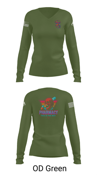 Womens Long Sleeve Vneck Shirt, , Army, Teamtime, Team time, sublimation, custom sports apparel, team uniforms, spirit wear, spiritwear, sports uniforms, custom shirts, team store, custom team store, fundraiser sports, apparel fundraiser