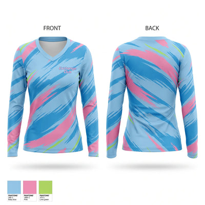 Exchange Club Women's Long Sleeve V-neck Shirt - 1