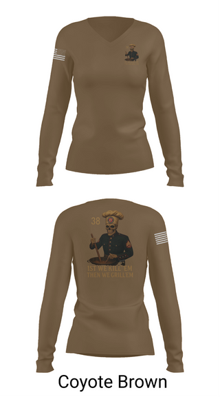 Womens Long Sleeve Vneck Shirt, 1/1, Marines, Teamtime, Team time, sublimation, custom sports apparel, team uniforms, spirit wear, spiritwear, sports uniforms, custom shirts, team store, custom team store, fundraiser sports, apparel fundraiser