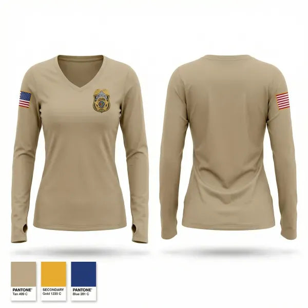 Womens Long Sleeve Vneck Shirt, Patrol, Police, Teamtime, Team time, sublimation, custom sports apparel, team uniforms, spirit wear, spiritwear, sports uniforms, custom shirts, team store, custom team store, fundraiser sports, apparel fundraiser