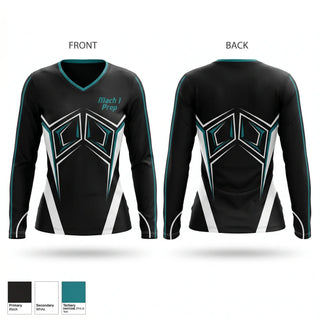 Womens Long Sleeve Vneck Shirt, Mach 1 Prep, Track & Field, Teamtime, Team time, sublimation, custom sports apparel, team uniforms, spirit wear, spiritwear, sports uniforms, custom shirts, team store, custom team store, fundraiser sports, apparel fundraiser