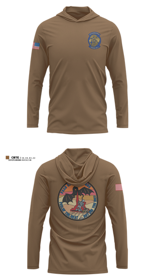 Long Sleeve Performance Shirt with hood, 378 EM/CBRN, Air Force, Teamtime, Team time, sublimation, custom sports apparel, team uniforms, spirit wear, spiritwear, sports uniforms, custom shirts, team store, custom team store, fundraiser sports, apparel fundraiser