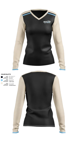 Womens Long Sleeve Vneck Shirt, Northampton Revolution, Softball, Teamtime, Team time, sublimation, custom sports apparel, team uniforms, spirit wear, spiritwear, sports uniforms, custom shirts, team store, custom team store, fundraiser sports, apparel fundraiser