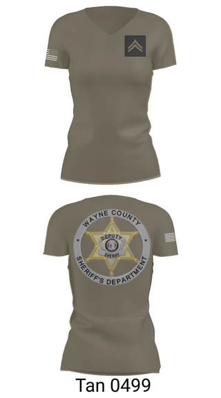 Womens Short Sleeve Vneck Shirt, Wayne County Sheriff’s Department, Police, Teamtime, Team time, sublimation, custom sports apparel, team uniforms, spirit wear, spiritwear, sports uniforms, custom shirts, team store, custom team store, fundraiser sports, apparel fundraiser
