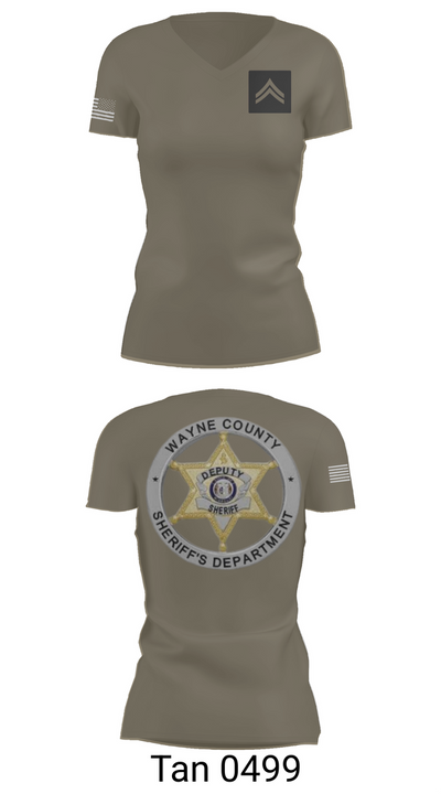 Wayne County Sheriff’s Department 8145507 Women's Short Sleeve V-neck Shirt - 65