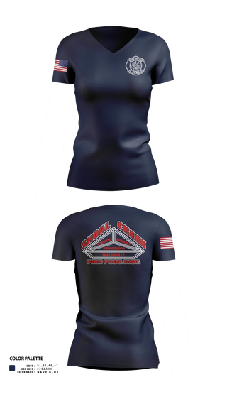 Womens Short Sleeve Vneck Shirt, Shoal Creek Fire Prot. Dist., Fire Department, Teamtime, Team time, sublimation, custom sports apparel, team uniforms, spirit wear, spiritwear, sports uniforms, custom shirts, team store, custom team store, fundraiser sports, apparel fundraiser