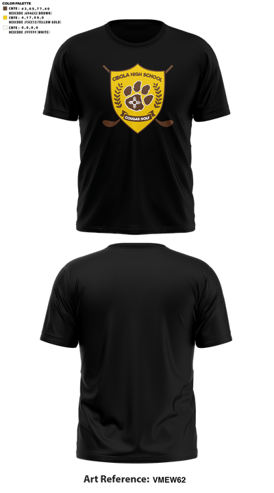 Cibola High School Golf 48815551 Short Sleeve Performance Shirt - 45