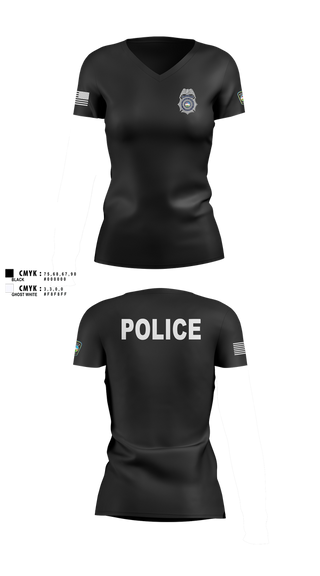 Womens Short Sleeve Vneck Shirt, Colorado Springs Police Department, Police, Teamtime, Team time, sublimation, custom sports apparel, team uniforms, spirit wear, spiritwear, sports uniforms, custom shirts, team store, custom team store, fundraiser sports, apparel fundraiser