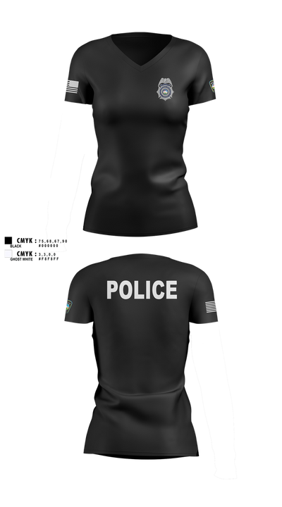 Colorado Springs Police Department 84978371 Women's Short Sleeve V-neck Shirt - 100