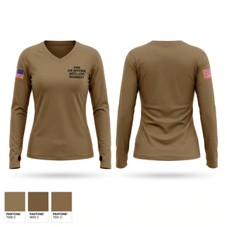 Womens Long Sleeve Vneck Shirt, 44th Air Defense Artillery Regiment, Army, Teamtime, Team time, sublimation, custom sports apparel, team uniforms, spirit wear, spiritwear, sports uniforms, custom shirts, team store, custom team store, fundraiser sports, apparel fundraiser