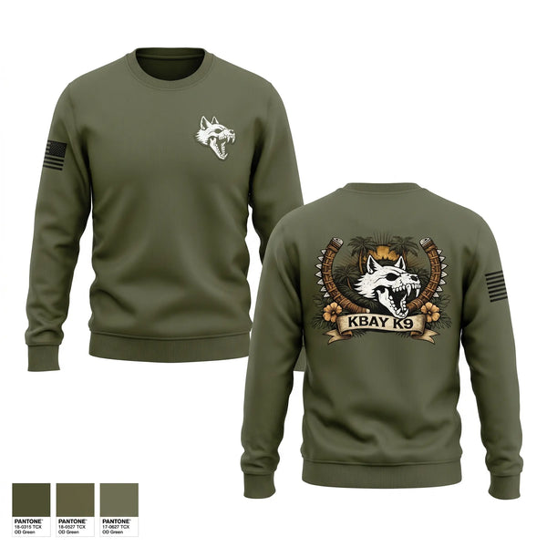 Crew Neck Sweatshirt, MCBH PMO K9, Marines, Teamtime, Team time, sublimation, custom sports apparel, team uniforms, spirit wear, spiritwear, sports uniforms, custom shirts, team store, custom team store, fundraiser sports, apparel fundraiser