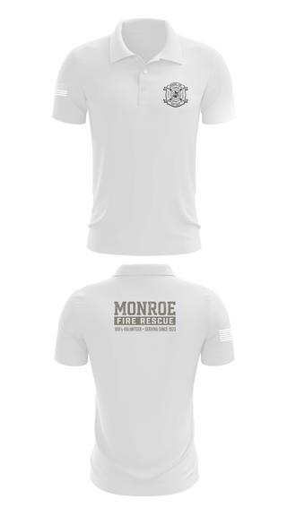 Short Sleeve Performance Polo, Monroe Fire Rescue, Fire Department, Teamtime, Team time, sublimation, custom sports apparel, team uniforms, spirit wear, spiritwear, sports uniforms, custom shirts, team store, custom team store, fundraiser sports, apparel fundraiser