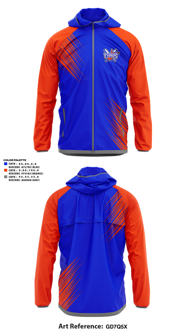 Windbreaker, Mountain State Chaos, Softball, Teamtime, Team time, sublimation, custom sports apparel, team uniforms, spirit wear, spiritwear, sports uniforms, custom shirts, team store, custom team store, fundraiser sports, apparel fundraiser