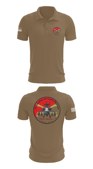 Short Sleeve Performance Polo, 7th Squadron, Sixth Cavalry Regiment, , Teamtime, Team time, sublimation, custom sports apparel, team uniforms, spirit wear, spiritwear, sports uniforms, custom shirts, team store, custom team store, fundraiser sports, apparel fundraiser