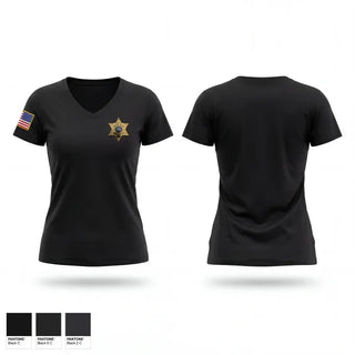 Womens Short Sleeve Vneck Shirt, Upshur County Sheriff’s Office, Police, Teamtime, Team time, sublimation, custom sports apparel, team uniforms, spirit wear, spiritwear, sports uniforms, custom shirts, team store, custom team store, fundraiser sports, apparel fundraiser