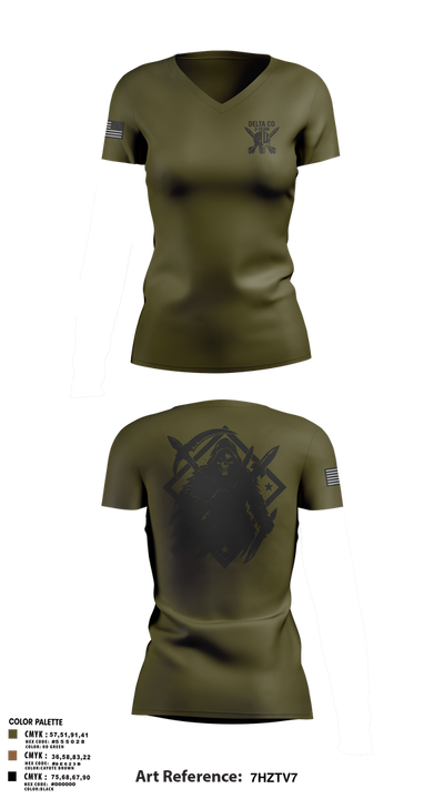 D CO 2-153 Women's Short Sleeve V-neck Shirt - 1