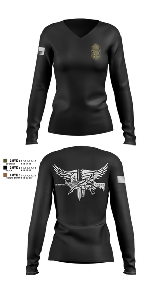 Womens Long Sleeve Vneck Shirt, DAUPHIN COUNTY CRT, , Teamtime, Team time, sublimation, custom sports apparel, team uniforms, spirit wear, spiritwear, sports uniforms, custom shirts, team store, custom team store, fundraiser sports, apparel fundraiser