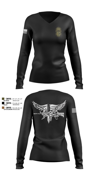 DAUPHIN COUNTY CRT 14886529 Women's Long Sleeve V-neck Shirt - 100