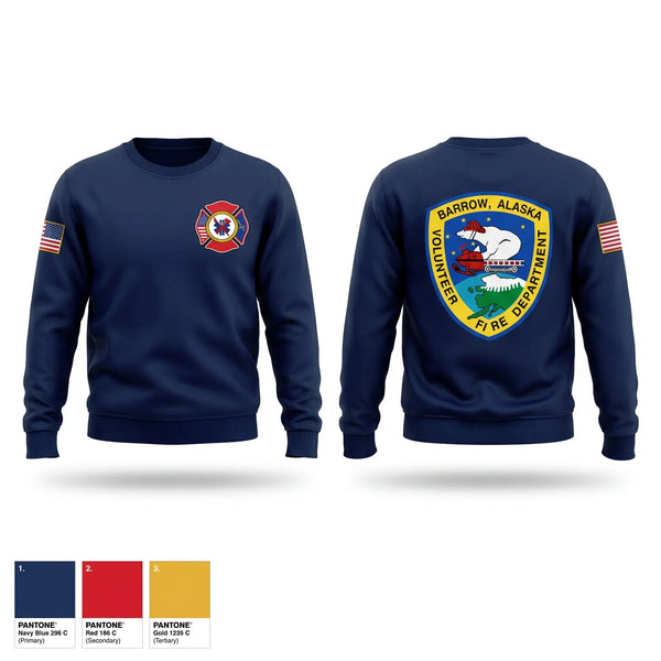 Crew Neck Sweatshirt, Barrow Volunteer Fire Department, Fire Department, Teamtime, Team time, sublimation, custom sports apparel, team uniforms, spirit wear, spiritwear, sports uniforms, custom shirts, team store, custom team store, fundraiser sports, apparel fundraiser