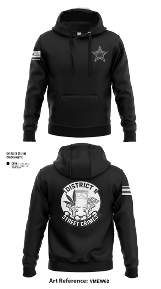 Hoodie, District I Street Crimes, Police, Teamtime, Team time, sublimation, custom sports apparel, team uniforms, spirit wear, spiritwear, sports uniforms, custom shirts, team store, custom team store, fundraiser sports, apparel fundraiser