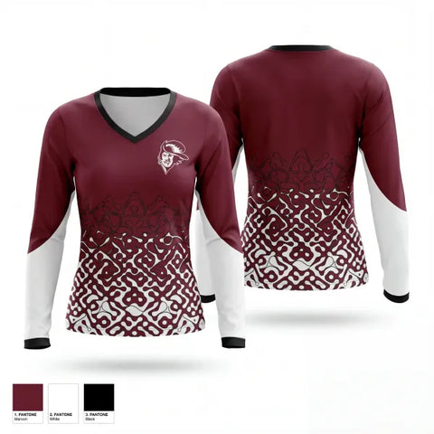 Womens Long Sleeve Vneck Shirt, Caravel Academy Track & Field, Track & Field, Teamtime, Team time, sublimation, custom sports apparel, team uniforms, spirit wear, spiritwear, sports uniforms, custom shirts, team store, custom team store, fundraiser sports, apparel fundraiser