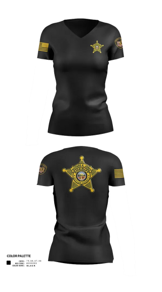 Womens Short Sleeve Vneck Shirt, Butler County Sheriff’s Office, Police, Teamtime, Team time, sublimation, custom sports apparel, team uniforms, spirit wear, spiritwear, sports uniforms, custom shirts, team store, custom team store, fundraiser sports, apparel fundraiser
