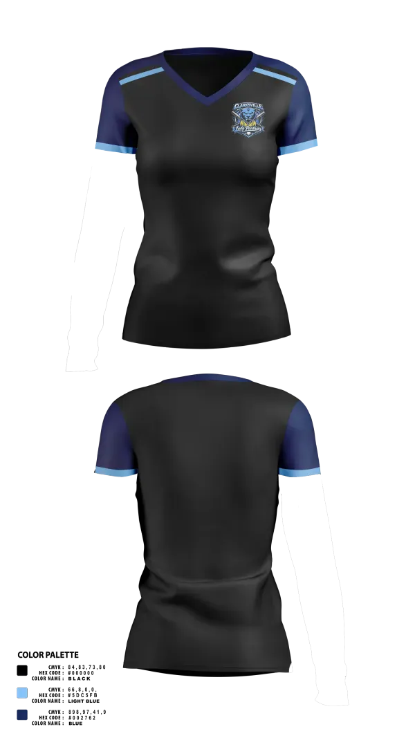 Womens Short Sleeve Vneck Shirt, Clarksville Lady Panters, Softball, Teamtime, Team time, sublimation, custom sports apparel, team uniforms, spirit wear, spiritwear, sports uniforms, custom shirts, team store, custom team store, fundraiser sports, apparel fundraiser