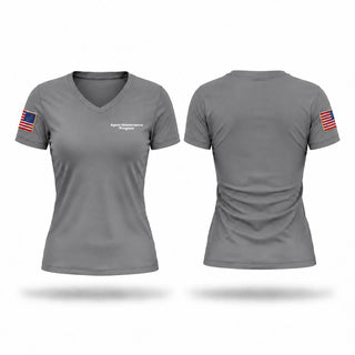 Womens Short Sleeve Vneck Shirt, Agent Maintenance Program, Police, Teamtime, Team time, sublimation, custom sports apparel, team uniforms, spirit wear, spiritwear, sports uniforms, custom shirts, team store, custom team store, fundraiser sports, apparel fundraiser
