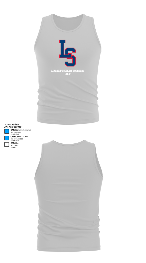 Tank Top, Lincoln-Sudbury Warriors Golf, Golf, Teamtime, Team time, sublimation, custom sports apparel, team uniforms, spirit wear, spiritwear, sports uniforms, custom shirts, team store, custom team store, fundraiser sports, apparel fundraiser