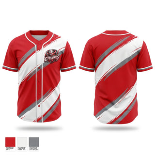 Full Button Baseball Jersey, South Charleston Cyclones, Baseball, Teamtime, Team time, sublimation, custom sports apparel, team uniforms, spirit wear, spiritwear, sports uniforms, custom shirts, team store, custom team store, fundraiser sports, apparel fundraiser