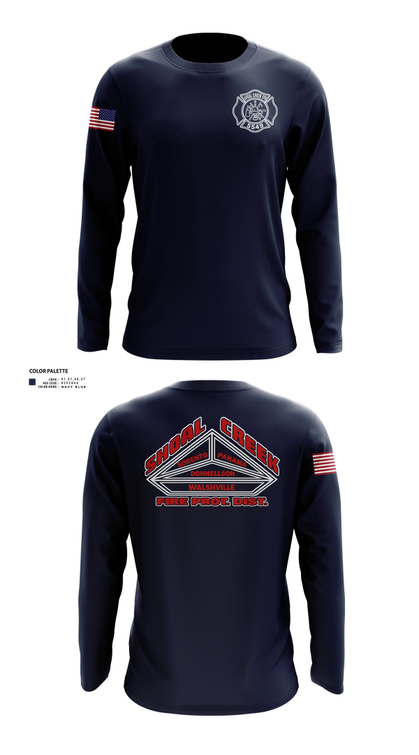 Long Sleeve Performance Shirt, Shoal Creek Fire Prot. Dist., Fire Department, Teamtime, Team time, sublimation, custom sports apparel, team uniforms, spirit wear, spiritwear, sports uniforms, custom shirts, team store, custom team store, fundraiser sports, apparel fundraiser