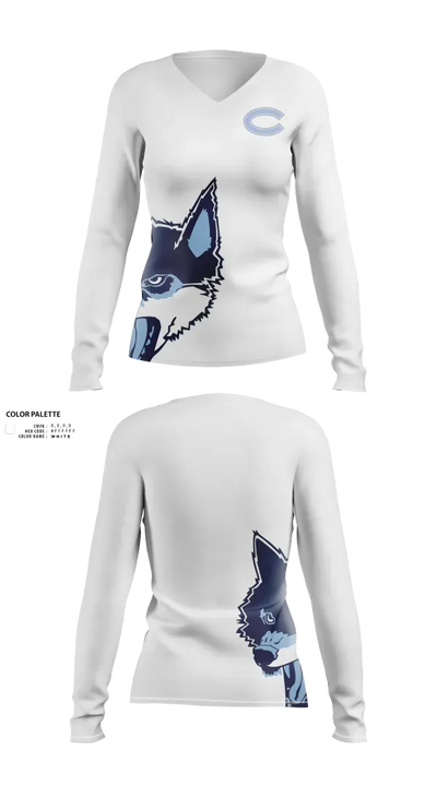 Clarksburg High School 73944874 Women's Long Sleeve V-neck Shirt - 22