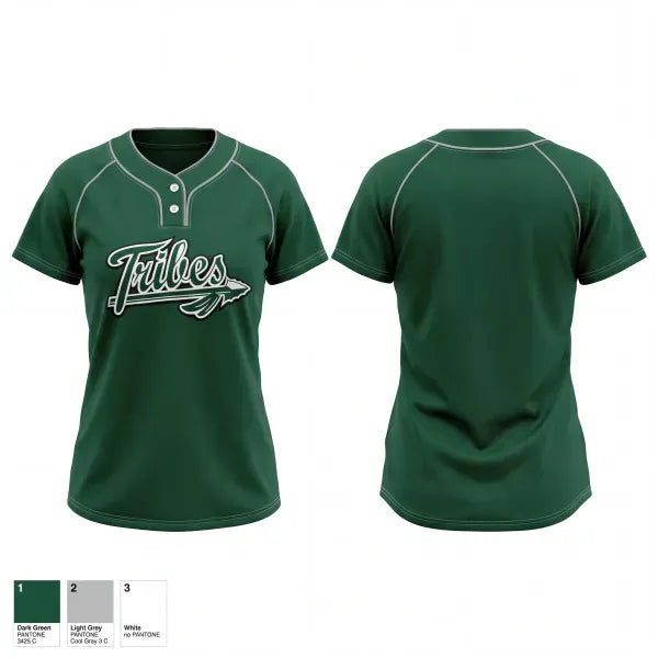 Two Button Softball Jersey, Tribes, Softball, Teamtime, Team time, sublimation, custom sports apparel, team uniforms, spirit wear, spiritwear, sports uniforms, custom shirts, team store, custom team store, fundraiser sports, apparel fundraiser