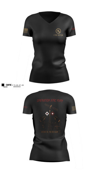 Womens Short Sleeve Vneck Shirt, 1 TSC OCP G6, Army, Teamtime, Team time, sublimation, custom sports apparel, team uniforms, spirit wear, spiritwear, sports uniforms, custom shirts, team store, custom team store, fundraiser sports, apparel fundraiser