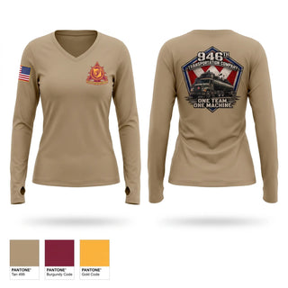 Womens Long Sleeve Vneck Shirt, 946th TC, Army, Teamtime, Team time, sublimation, custom sports apparel, team uniforms, spirit wear, spiritwear, sports uniforms, custom shirts, team store, custom team store, fundraiser sports, apparel fundraiser